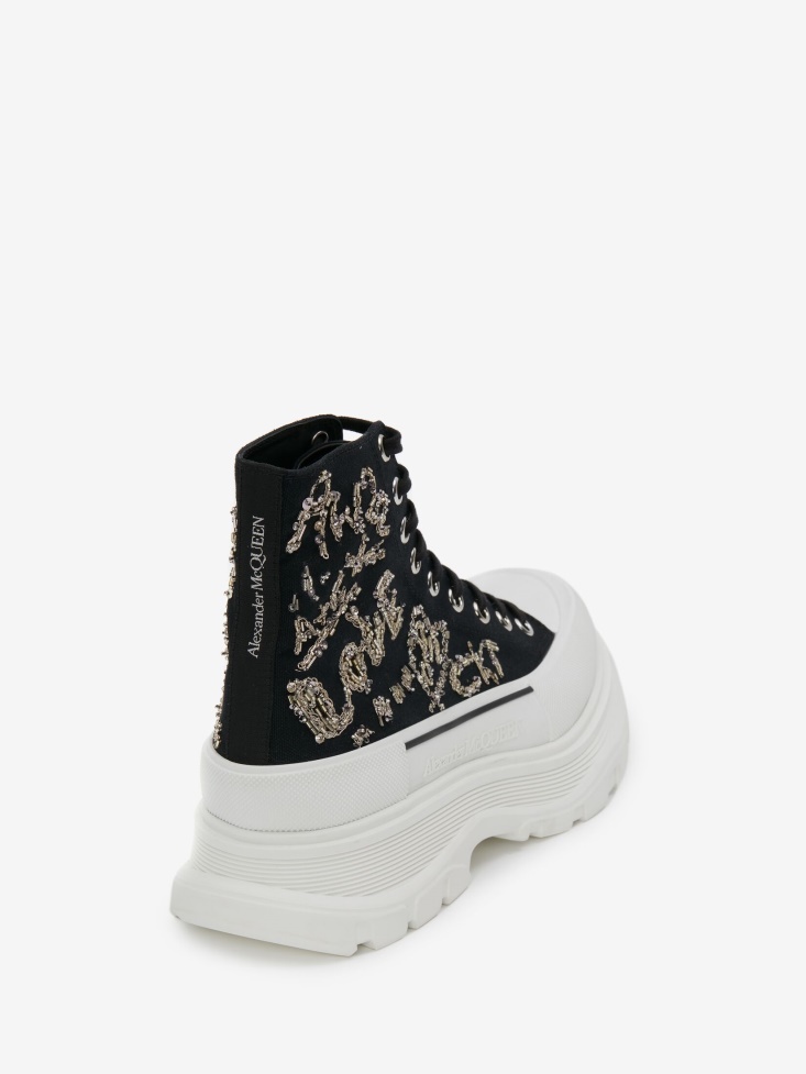 Men's Tread Slick Boot Fashion Alexander McQueen Black/Silver