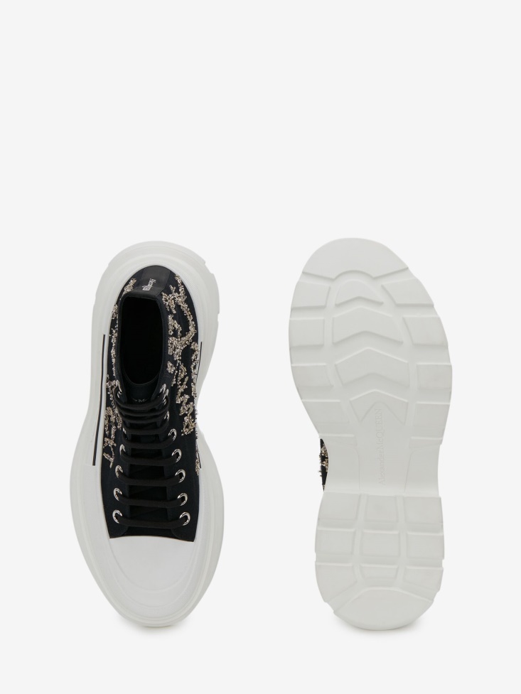 Men's Tread Slick Boot Fashion Alexander McQueen Black/Silver