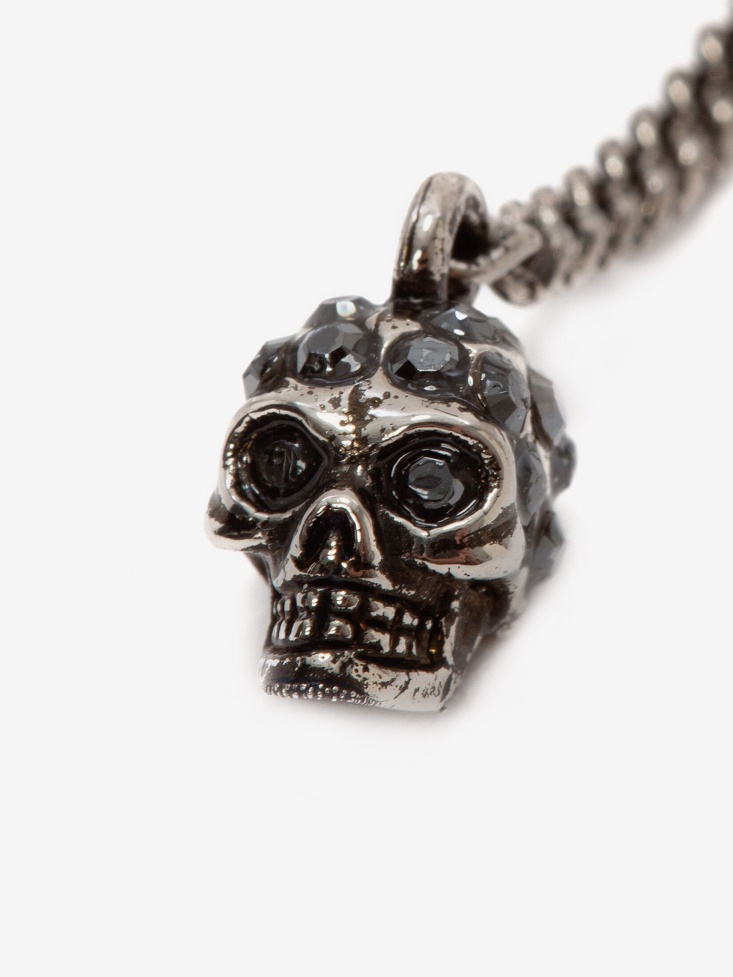 Women's Double-Wrap Chain Skull Necklace Silver Fashion Alexander McQueen