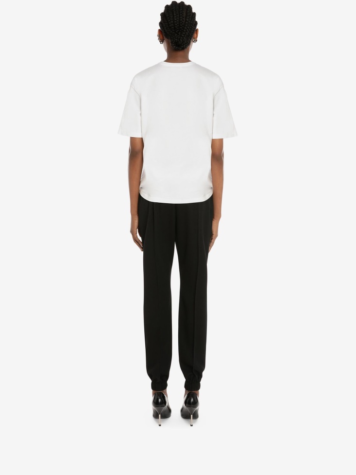 White/Black Women's in Graffiti T-Shirt Fashion Alexander McQueen