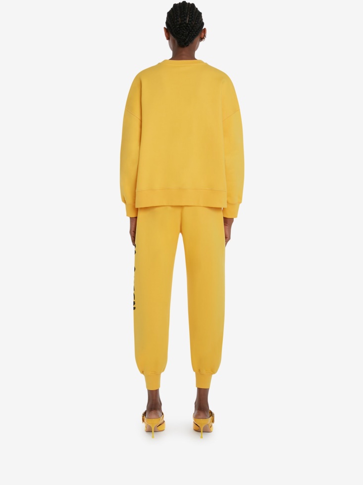 Women's in Graffiti Sweatshirt Fashion Alexander McQueen Pop Yellow / Black