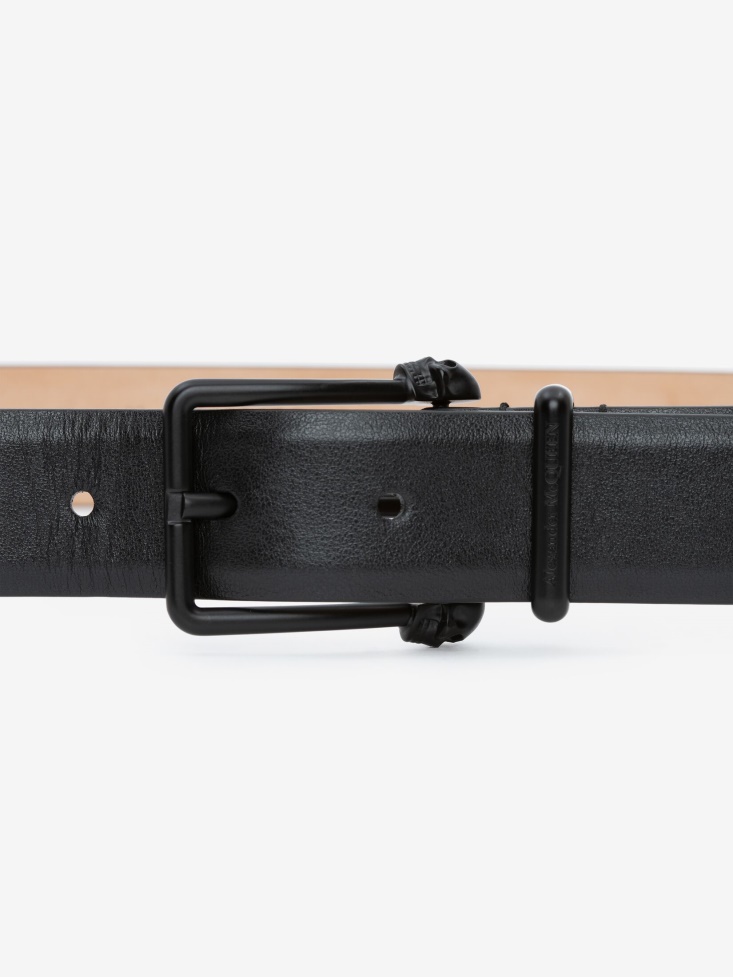 Black/White Fashion Alexander McQueen Men's in Graffiti Belt