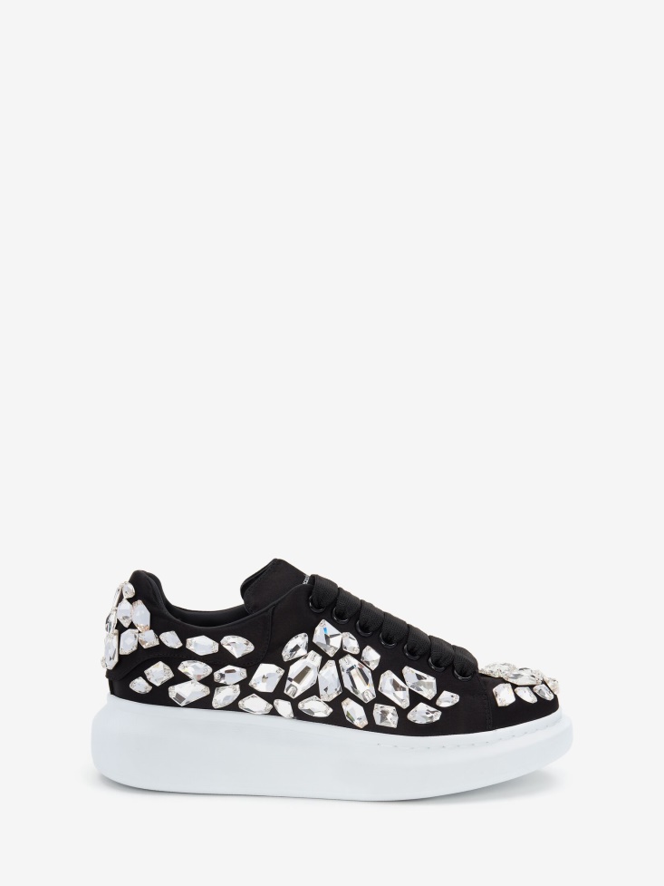 Fashion Alexander McQueen Black/Crystal Women's Oversized Sneaker