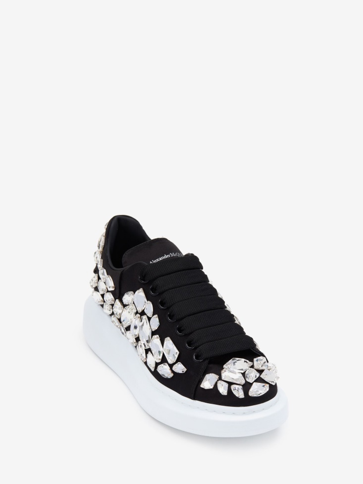 Fashion Alexander McQueen Black/Crystal Women's Oversized Sneaker