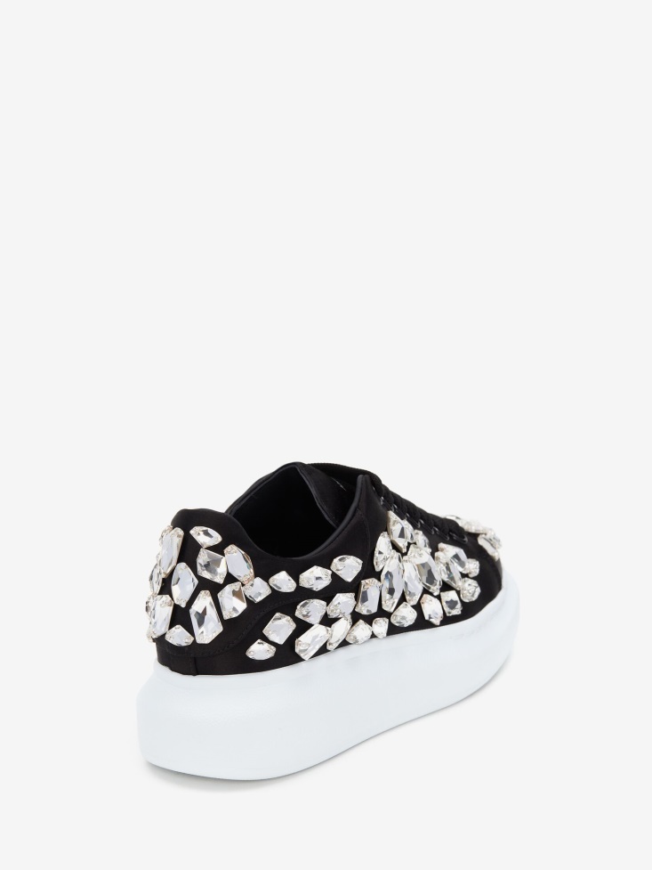 Fashion Alexander McQueen Black/Crystal Women's Oversized Sneaker