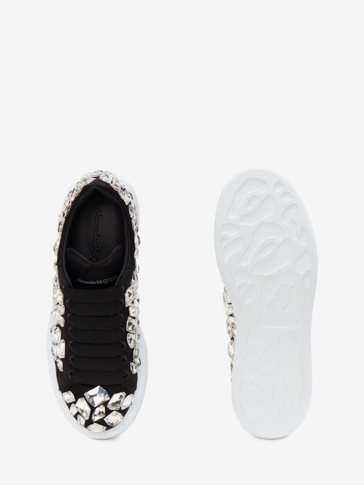 Fashion Alexander McQueen Black/Crystal Women's Oversized Sneaker
