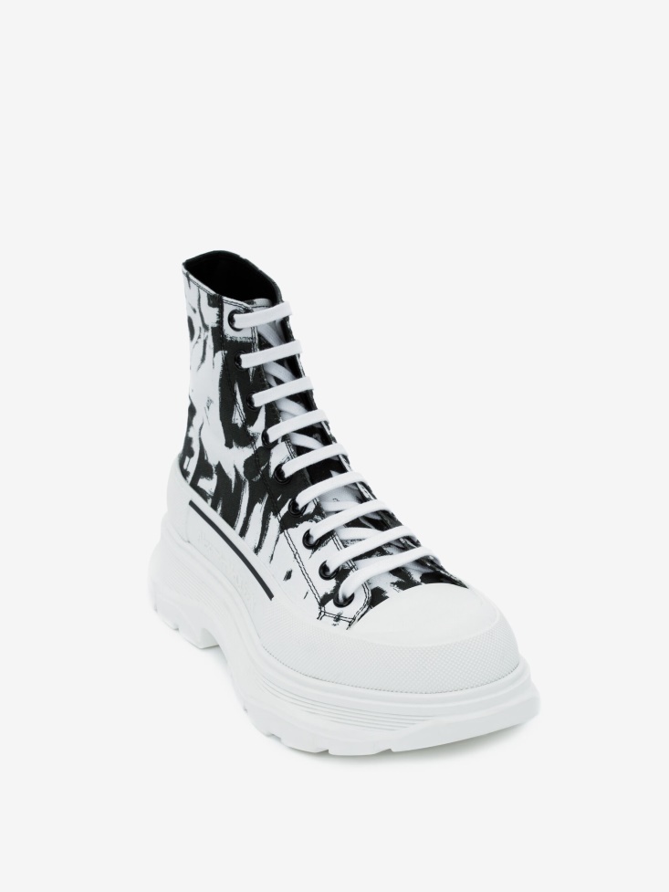 Fashion Alexander McQueen Men's in Graffiti Tread Slick Boot White