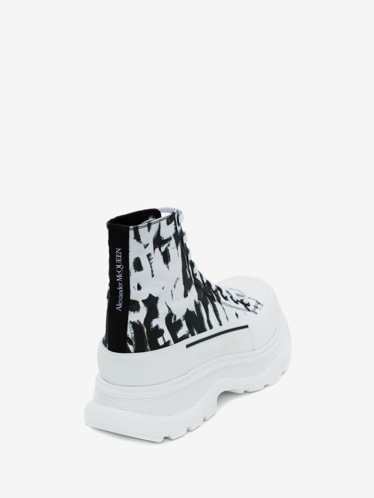 Fashion Alexander McQueen Men's in Graffiti Tread Slick Boot White