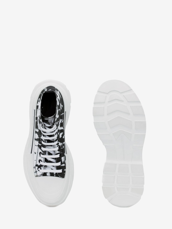 Fashion Alexander McQueen Men's in Graffiti Tread Slick Boot White