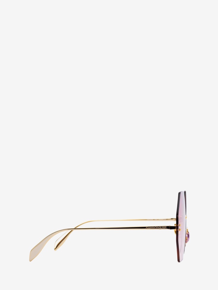 Gold/Red Fashion Alexander McQueen Women's Beetle Jewelled Sunglasses