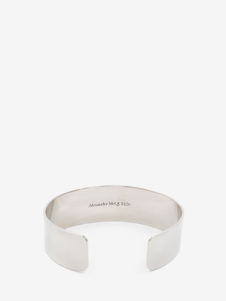 Antique Silver Men's Wide Cuff Fashion Alexander McQueen