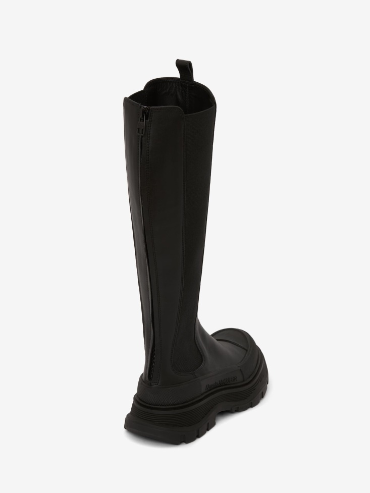 Alexander Fashion  McQueen Women's Tread Slick Knee High Boot Black