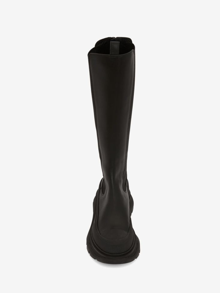 Alexander Fashion  McQueen Women's Tread Slick Knee High Boot Black