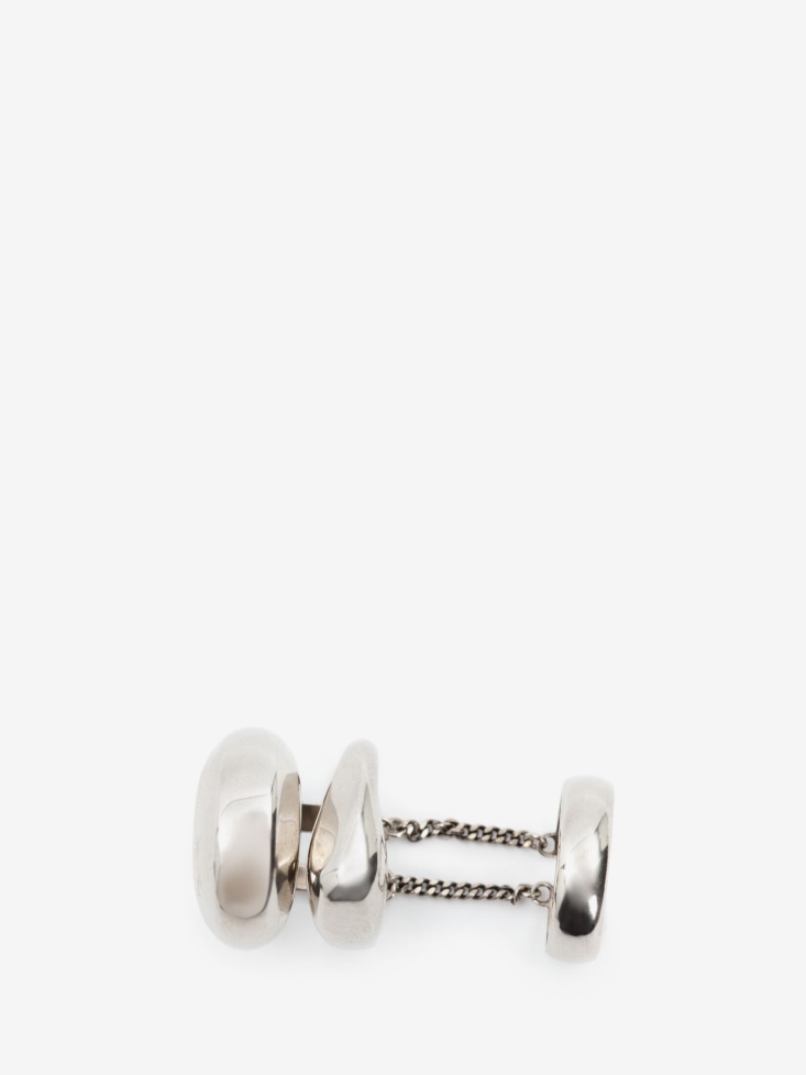 Antique Silver Fashion Alexander McQueen Men's Long Stacked Ring