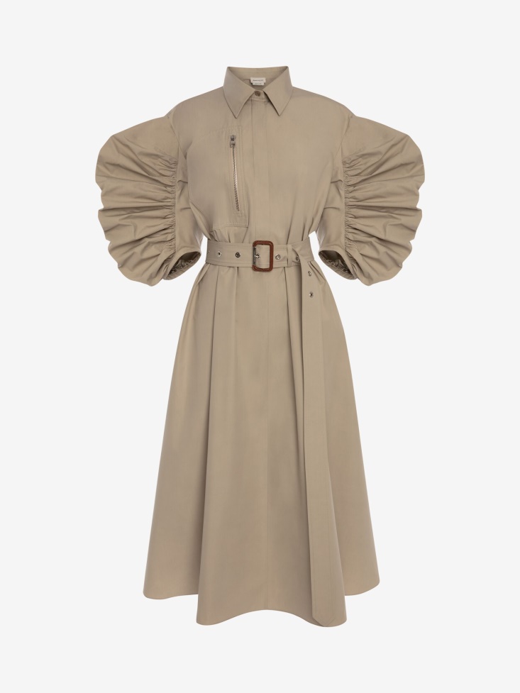 Fashion Alexander McQueen Stone Women's Cotton Poplin Parka Dress