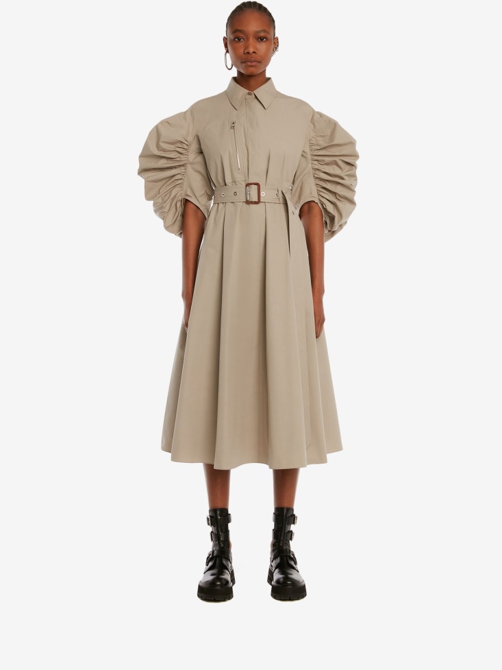 Fashion Alexander McQueen Stone Women's Cotton Poplin Parka Dress
