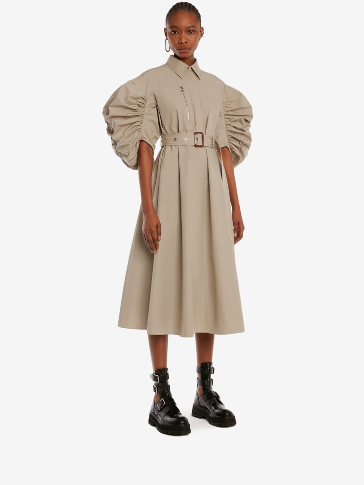 Fashion Alexander McQueen Stone Women's Cotton Poplin Parka Dress