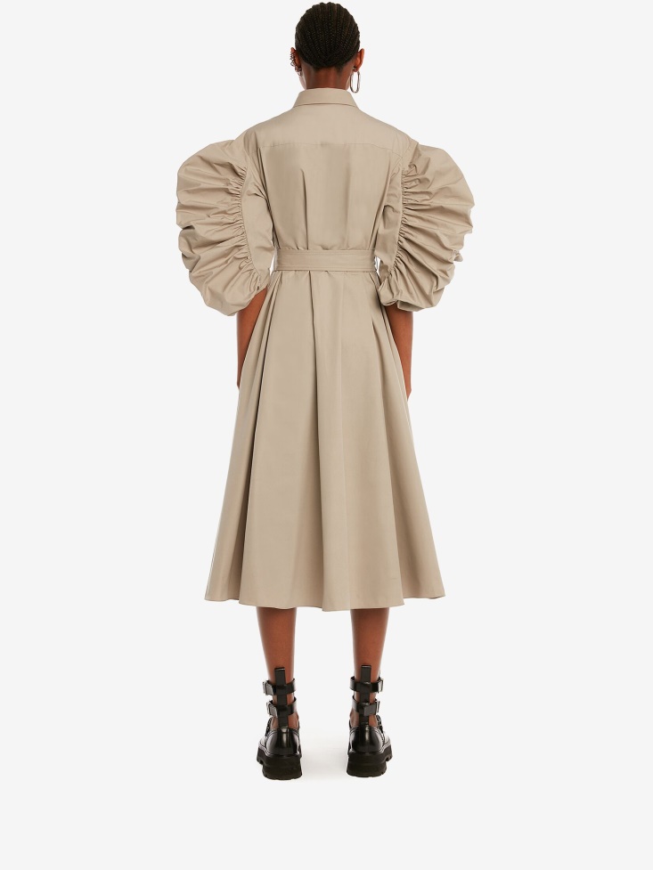 Fashion Alexander McQueen Stone Women's Cotton Poplin Parka Dress