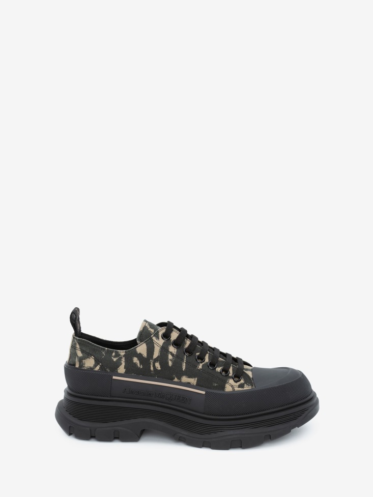 Fashion Alexander McQueen Men's in Graffiti Tread Slick Lace Up Black/Beige