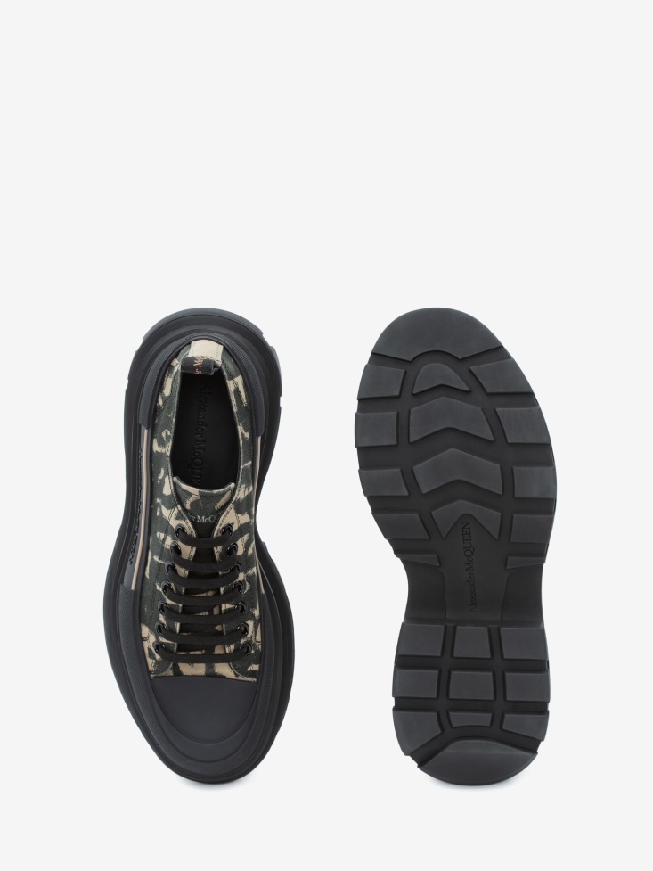 Fashion Alexander McQueen Men's in Graffiti Tread Slick Lace Up Black/Beige