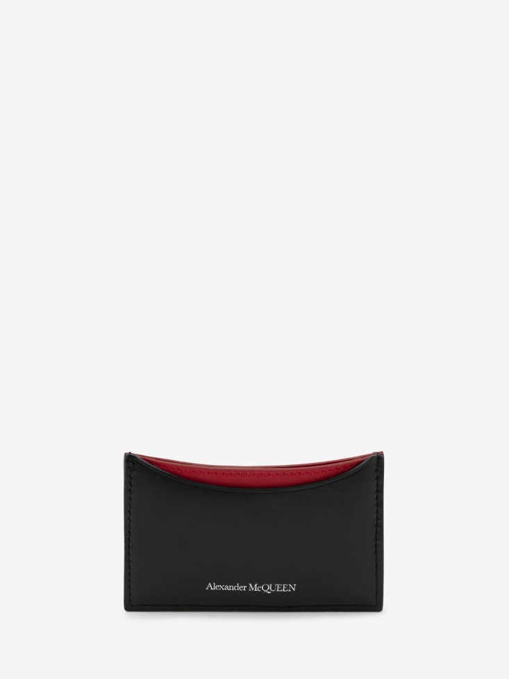 Women's Curve Card Holder Fashion Alexander McQueen Black/Red