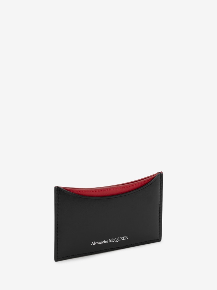 Women's Curve Card Holder Fashion Alexander McQueen Black/Red