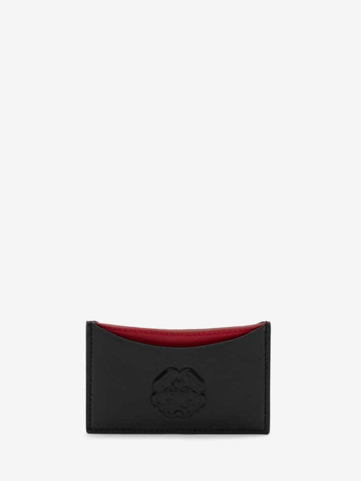 Women's Curve Card Holder Fashion Alexander McQueen Black/Red