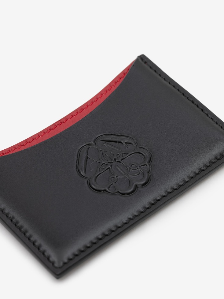 Women's Curve Card Holder Fashion Alexander McQueen Black/Red