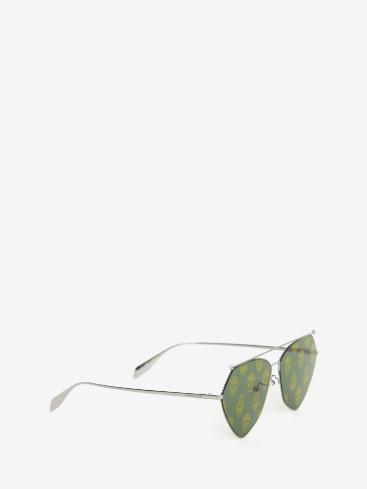 Ruthenium Fashion Alexander McQueen Top Piercing Sunglasses