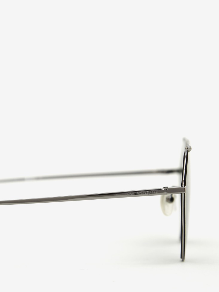 Ruthenium Fashion Alexander McQueen Top Piercing Sunglasses