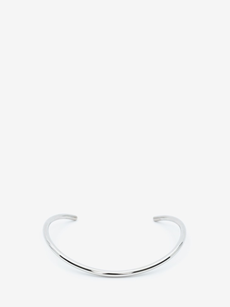 Men's Thin Tubular Chocker Antique Silver Fashion Alexander McQueen