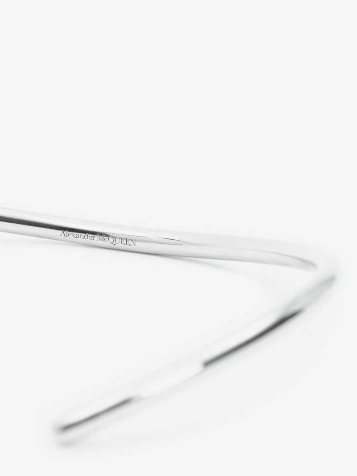Men's Thin Tubular Chocker Antique Silver Fashion Alexander McQueen