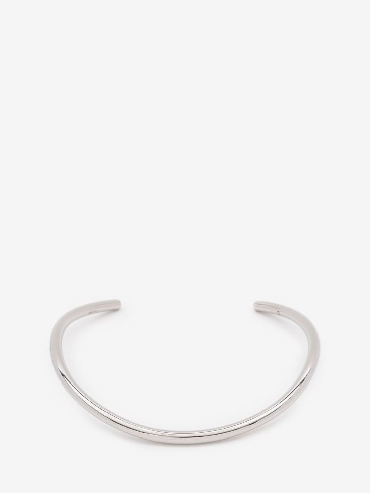 Women's Thin Tubular Choker Antique Silver Fashion Alexander McQueen