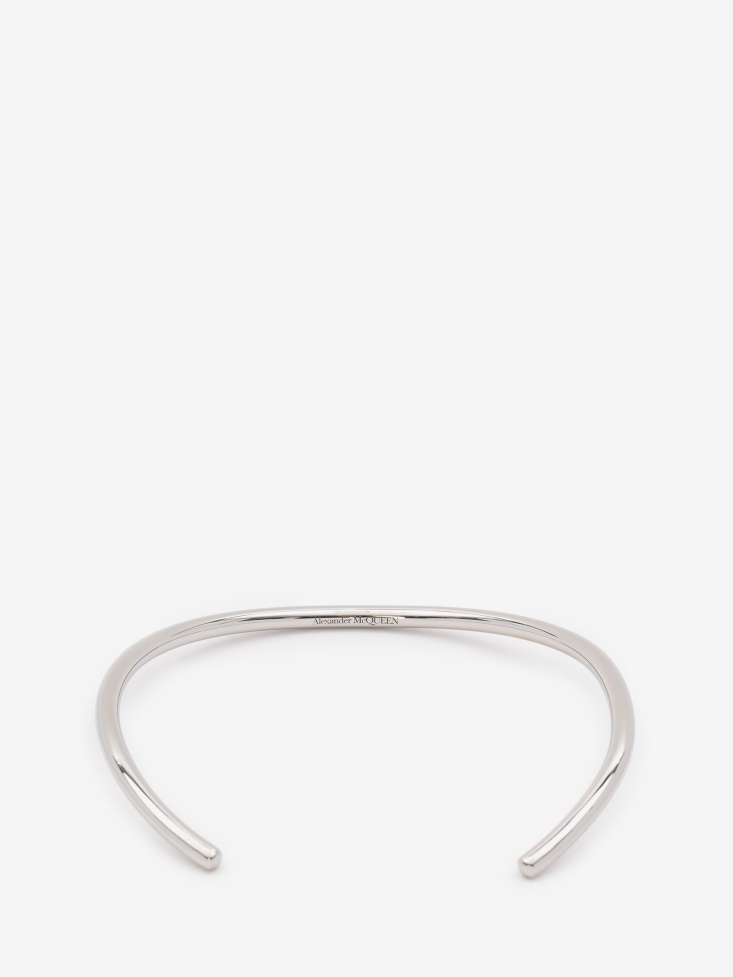 Women's Thin Tubular Choker Antique Silver Fashion Alexander McQueen